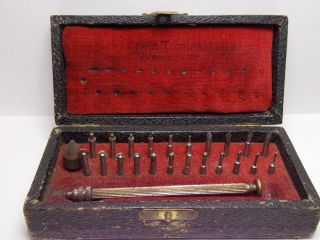 Altes Uhrmacher Werkzeug Rollensenker - Flachfräser - Zapfenfräser In Ovp Bild