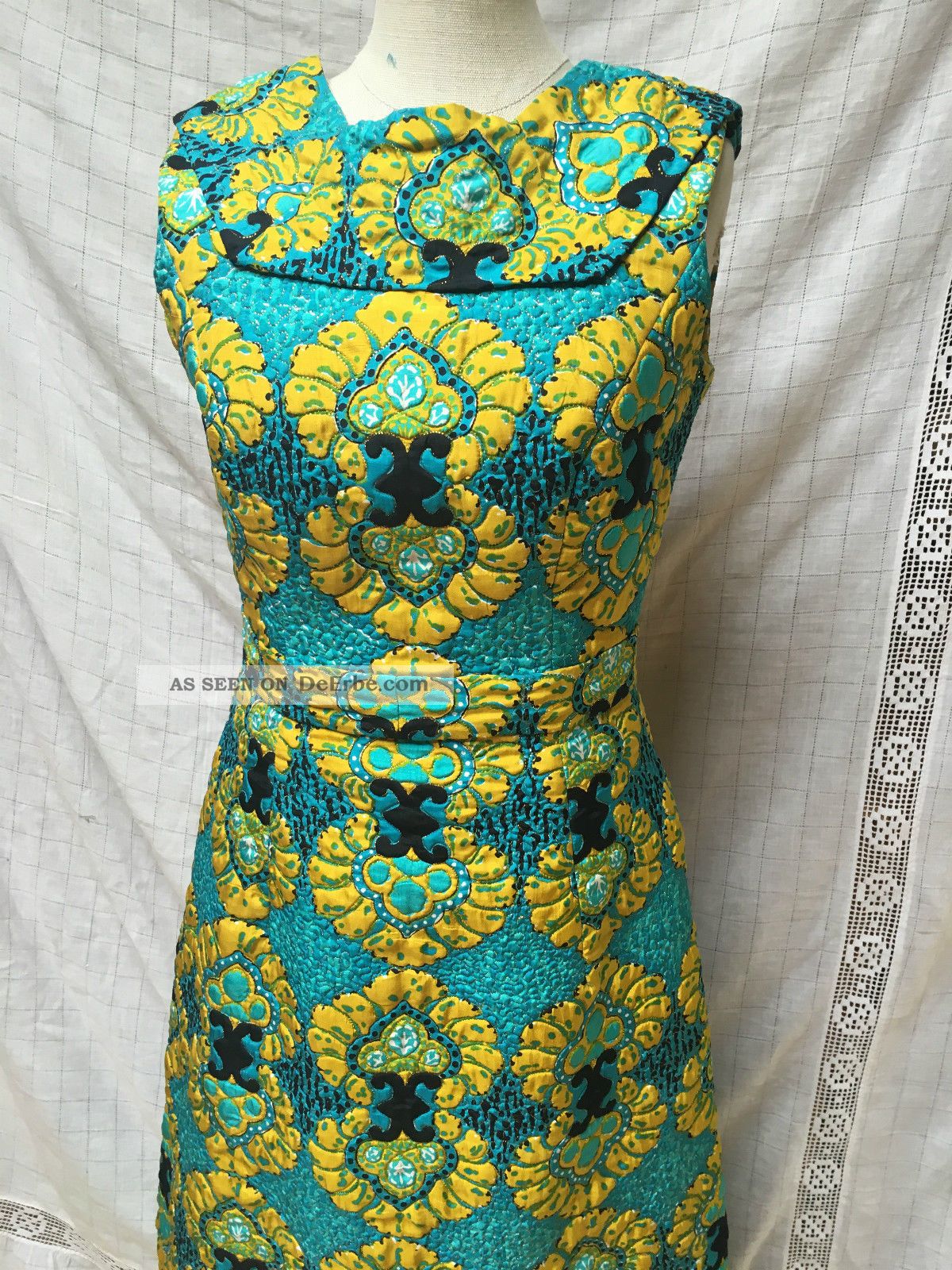 Abendkleid Ballkleid Cocktailkleid Seide 70er Seidenkleid Türkis Xs 34 36 Kleid Kleidung Bild