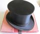 Sehr Alter Zylinder Hut Schwarz Umfang Ca 58 Cm Chapeau Claque Klappbar Accessoires Bild 6