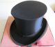 Sehr Alter Zylinder Hut Schwarz Umfang Ca 58 Cm Chapeau Claque Klappbar Accessoires Bild 7