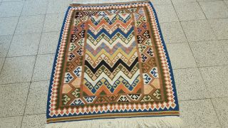 Perser Teppich Persische Kelim145 X 110 Cm Handgeknüpft Bild