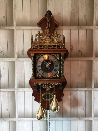 Schöne Alte Wanduhr Zaanse Clock Wuba Mit Innenliegendem Pendel 64 Cm Bild