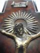 Schönes Altes Kruzifix - Kreuz - Holz Mit Silber/nice Old Wooden And Silver Crucifix Skulpturen & Kruzifixe Bild 2