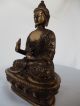 Buddha Statue Shakyamuni Messing/ Bronze Antik Stil Tibet Meditation Yoga Kunst Entstehungszeit nach 1945 Bild 1