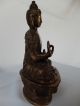 Buddha Statue Shakyamuni Messing/ Bronze Antik Stil Tibet Meditation Yoga Kunst Entstehungszeit nach 1945 Bild 3