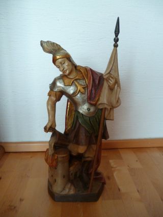 Große Geschnitzte Holzfigur - Heiliger Florian - Heiligenfigur Bild
