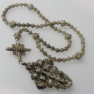 Antiker Rosenkranz - Gebetskette Aus Silber Um Ca.  1880 - S5013 Bild