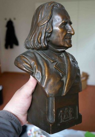 Terracotta Büste Franz Liszt Sculpture Bust Bronze Statue Jugendstil Um 1900 Bild
