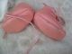 Alte Puppenkleidung Schuhe Vintage Peach Soft Shoes Lacy Socks 40cm Doll 51/2cm Original, gefertigt vor 1970 Bild 2