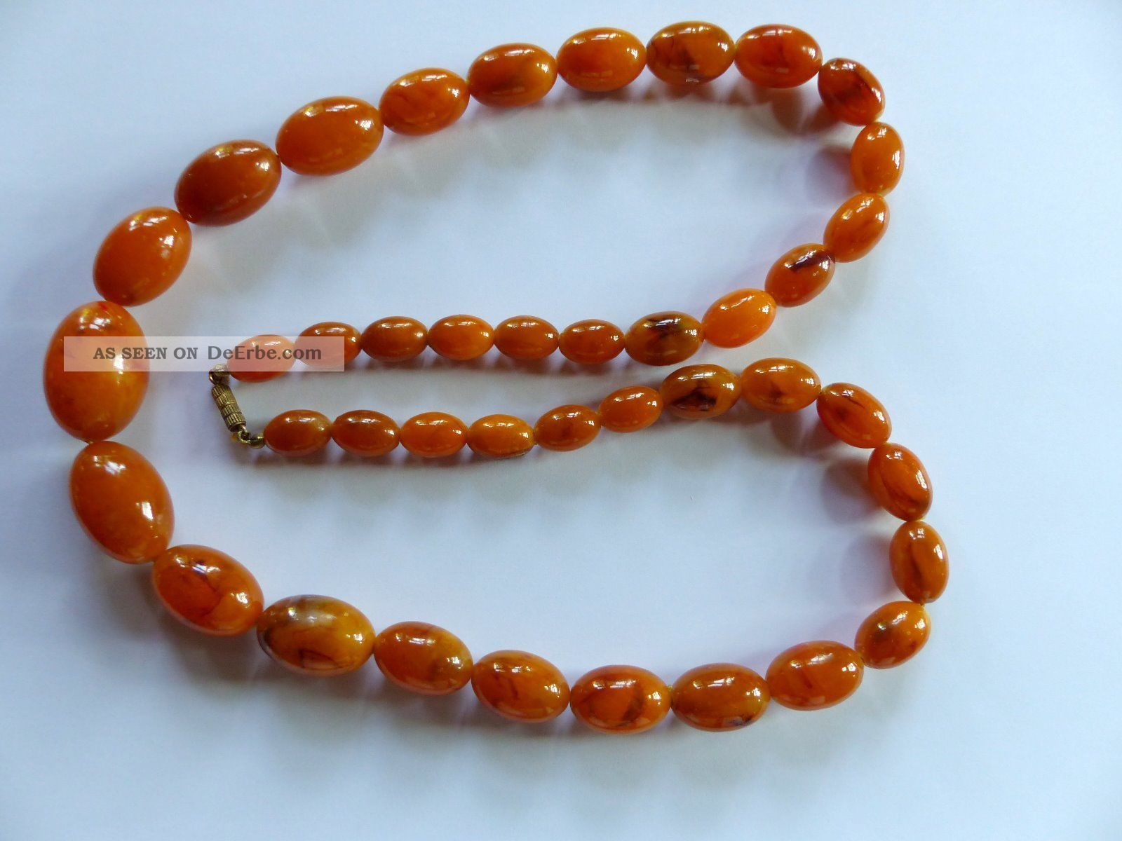 Antike Bernsteinkette Oliven Amber Necklace 80 Cm,  74 G Ketten Bild