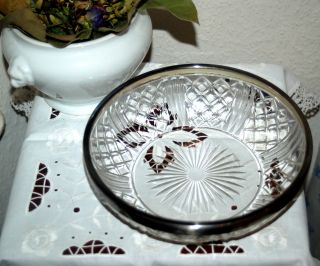 Wunderschöne Kristallschüssel Schale Silbermontierung Jugendstil - Wmfn Gepunzt Bild