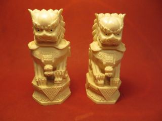 Beinfiguren - Paar Chinesische Tempelwächter - Fo Hunde - Signiert - Um 1900 - Art.  2841 Bild