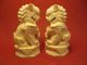 Beinfiguren - Paar Chinesische Tempelwächter - Fo Hunde - Signiert - Um 1900 - Art.  2841 Beinarbeiten Bild 1