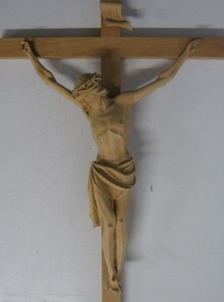 93cm Holzkreuz Kruzifix Jesus Christus Handgeschnitzt Jesuskreuz Inri Wandkreuz Bild