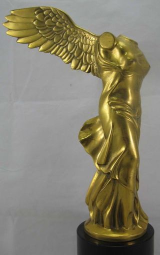Nike Von Samothrake Bronze Figur / Skulptur Vergoldet Auf Steinsockel 1980 Bild