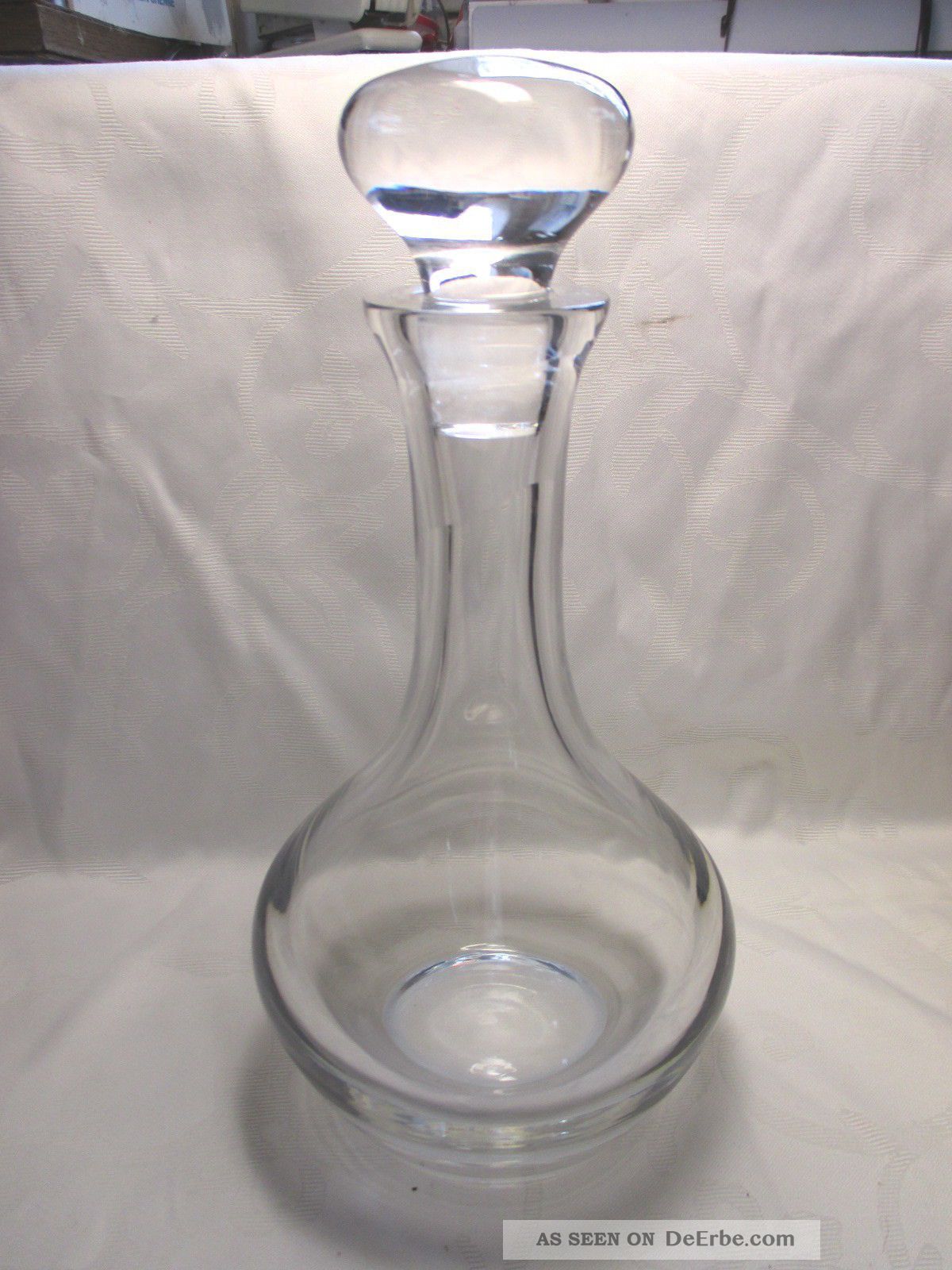 Nachlass Wunderschön Schwere Karaffe Aus Glas Glasflasche Stöpsel Elegant Top Sammlerglas Bild