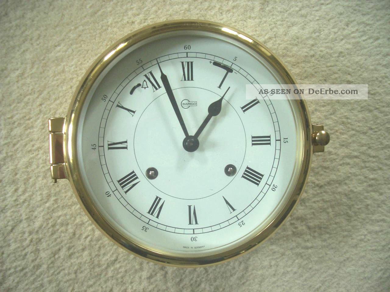 Barigo Große Mechanische Marine Messing Schiffsuhr Glasenuhr Durchmesser 184 Mm Technik & Instrumente Bild