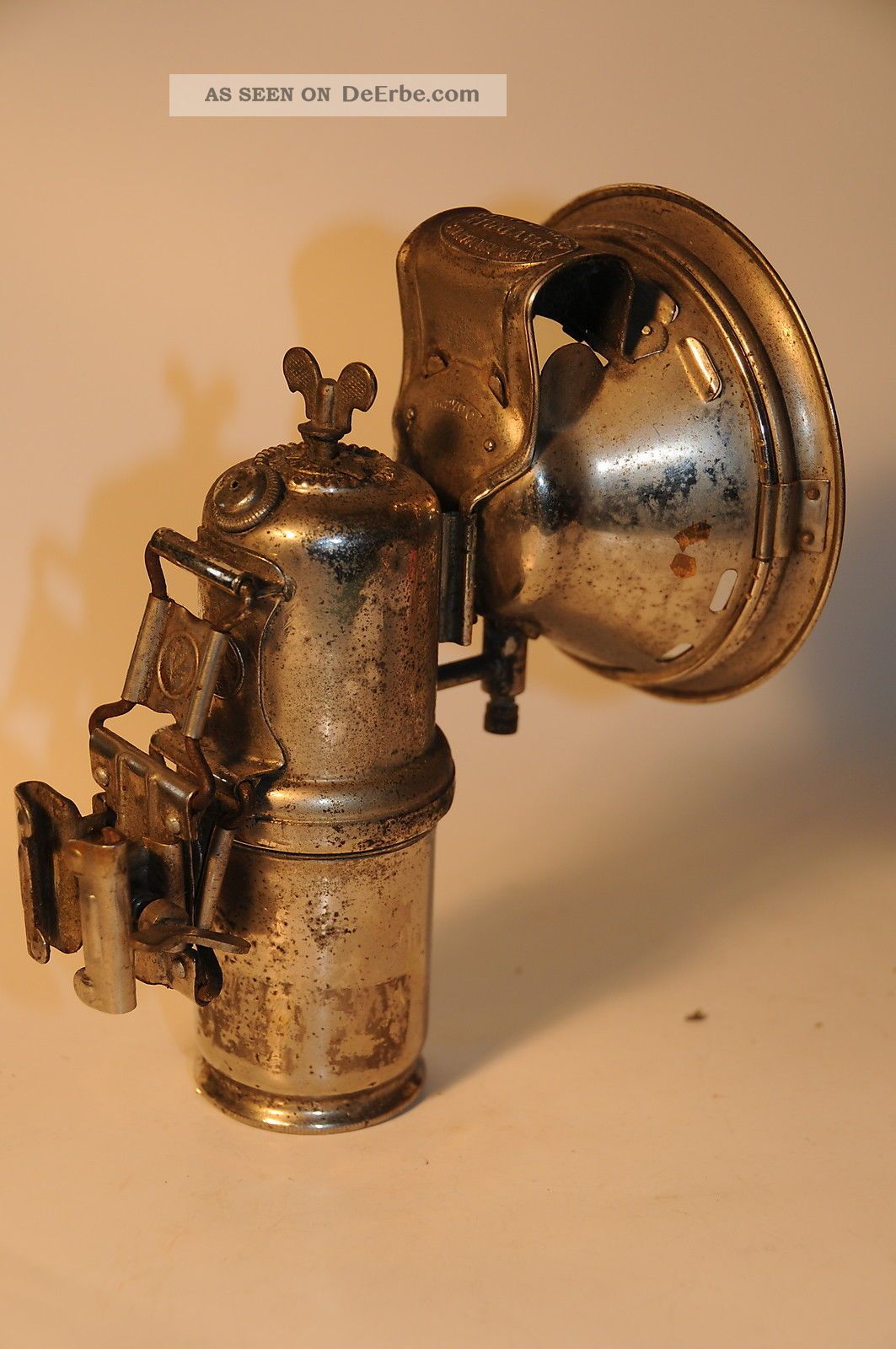 Alte Karbidlampe Fahrradlampe Oldtimer Motorrad Antike Bild
