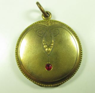 Jugendstil Medaillon Double Gold Rubin Um1900 Boheme Medallion,  8 N4 Bild