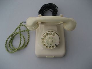 Nostalgietelefon W48 Bakelit Wählscheibentelefon Elfenbeinfarbe 1962 Bild
