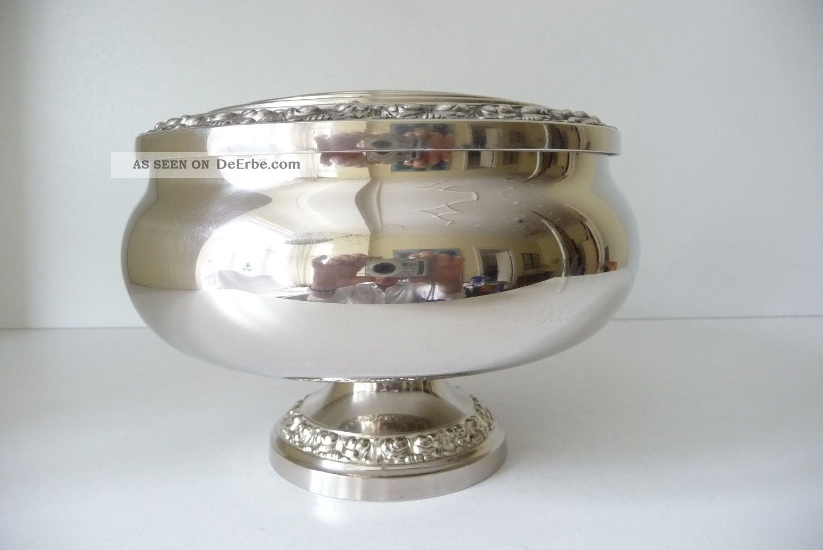 Große Rosenschale - Steckschale,  Vase Versilbert Objekte ab 1945 Bild