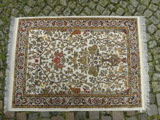 Teppich Wandteppich Alt Persien Ghoum Handarbeit / Hand Finished Ca 92cm X 132cm Bild