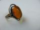 Silber Ring Mit Bernstein / Nature Amber / 925 Sterling Silber Gepunzt Ringe Bild 7