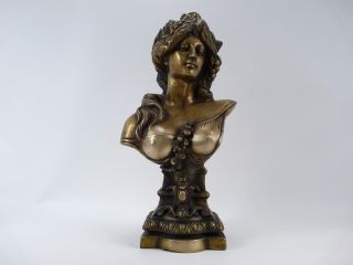 Antike Schwere Große Jugendstil Frauen Bronze Figur.  12 Kg Bild