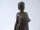Alte Bronze Frauen Figur Auf Marmorsockel 37cm Hoch 1900-1949 Bild 1