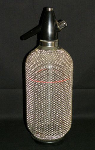 Soda Flasche - Syphon / Siphon - Im Drahtnetzmantel - 70er Panton Ära (2) Bild
