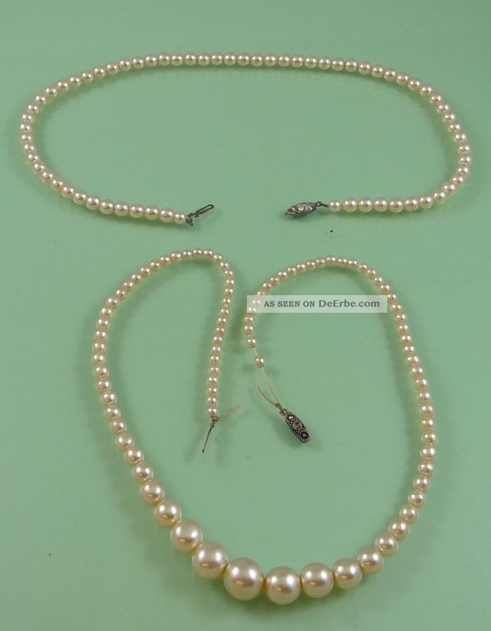 Perlen: 2x Zus.  42g 1x Schließe 800er Silber (k6966) Ketten Bild