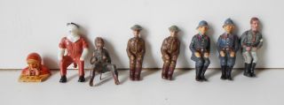 8 Figuren Lineol Sitzende Soldaten Für Fahrzeuge Wehrmacht Engländer Etc. Bild