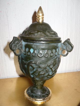Bronze Amphore Mit Goldrand Dachbodenfund (kiste) Rarität Bild