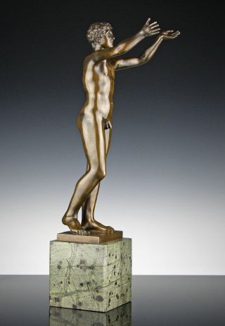 Betender Knabe Jüngling Bronze Lauchhammer Um 1920 Boidas Antike Adorant Bild