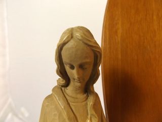 Alte Madonna (maria) Auf Einenem Holzsockel Zum Hängen Oder Stellen Bild