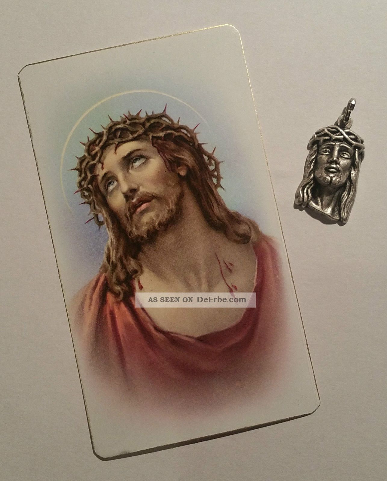 Anhänger Medaille Ecce Homo Jesus,  Andachtsbild Holycard Santino Anhänger & Pilgermedaillen Bild