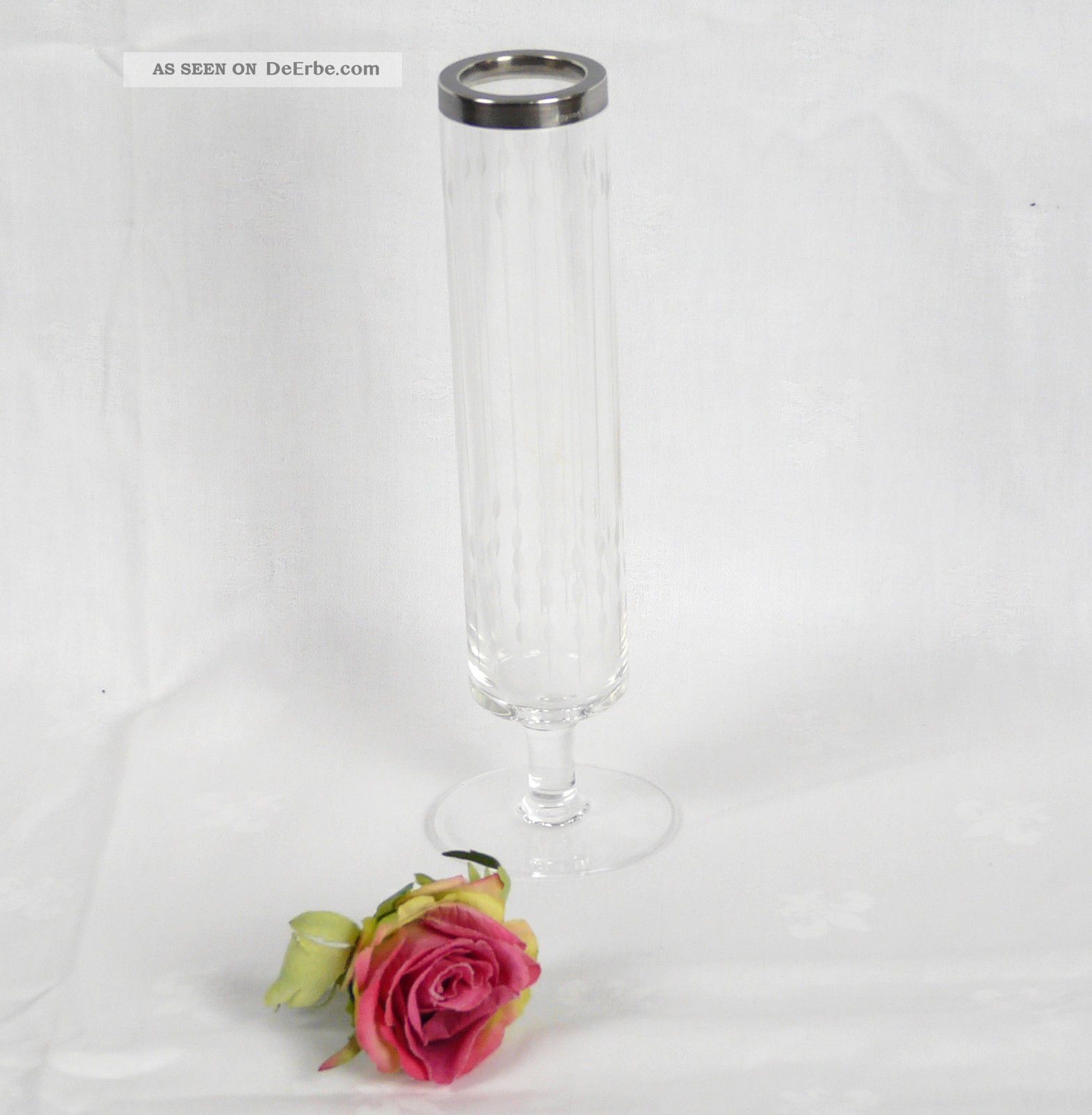 Wtb Wilhelm Binder Vase Geschliffenes Kristall Silbermontur Silber 925,  22,  5 Cm Kristall Bild