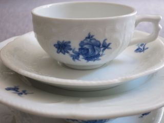 6 Gedecke Kuchenteller & Tee - Kaffeetassen Rosenthal Classic Rose Blau Sanssouci Bild