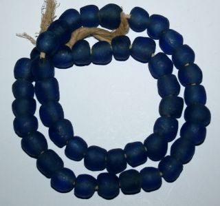 Krobo Dogon Recycled Glas Perlen Ghana Blau Bild