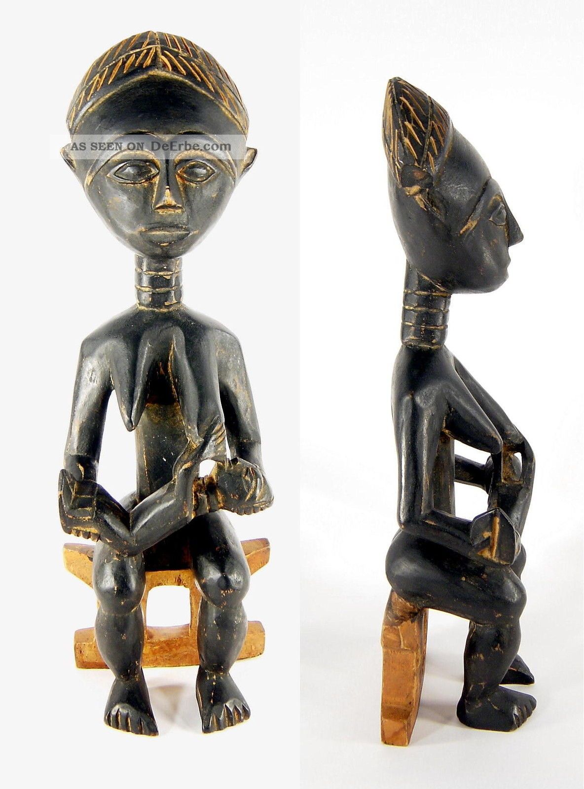 Um1940 Afrikanische Kunst / Holzfigur Mit Patina / Wohl Baule Elfenbeinküste ? Afrika Bild