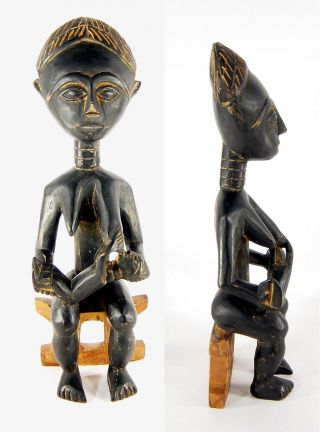 Um1940 Afrikanische Kunst / Holzfigur Mit Patina / Wohl Baule Elfenbeinküste ? Bild