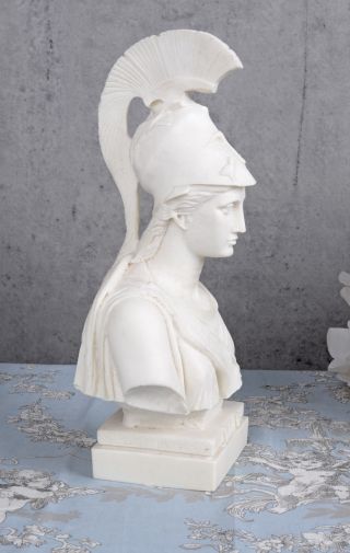 Alabaster Büste Athena Kopf Göttin Minerva Antike Kriegerin Exclusiv Bild