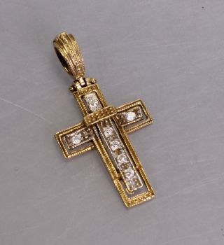 Jugendstil Kreuz Mit Zirkonen,  585 Gold (2936) Bild