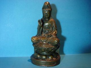 Buddha Statue / Bronze Garanti Paris - Jb Deposee.  Ca.  1900? 922gr.  20cm.  Hoch Bild