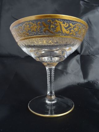 Likörglas / Likörschale Kristallglas Mit Floralem Ätzfries - Dekor,  Goldrand Bild