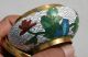 Alte Cloisonne Email Deckeldose Top Blumen Bunt China Grün Gelb Rare Messing Sel Asiatika: China Bild 10
