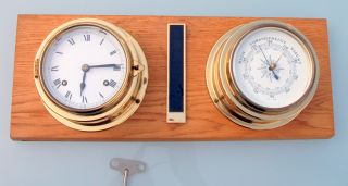 1 Schiffsuhr Glasenuhr Uhr Marine Franz Hermle Uhrwerk Und Schiffsbarometer Bild