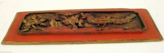 Antikes Chinesisches Relief,  Um 1880,  Aus Holz,  Dreidimensional Geschnitzt Bild