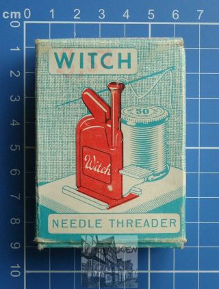 Witch Needle Threader Ca.  1950 Nadeleinfädler Einfädelhilfe Ovp Bild