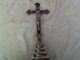 Vintage Antikes Standing Pedestrial Metal Wood Crucifix Cross Kreuz 25 Cm Skulpturen & Kruzifixe Bild 1